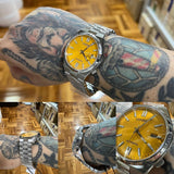 Citizen Tsuyosa NJ0150-81Z Men's Automatic Watch – Yellow Dial with Silver Steel Strap