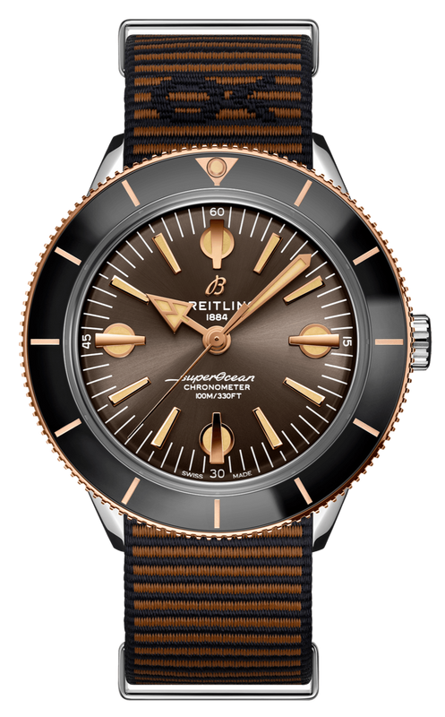 Breitling Superocean Heritage '57 Outerknown Limited Edition Brown Dial Brown NATO Strap Watch for Men - U103701A1Q1W1