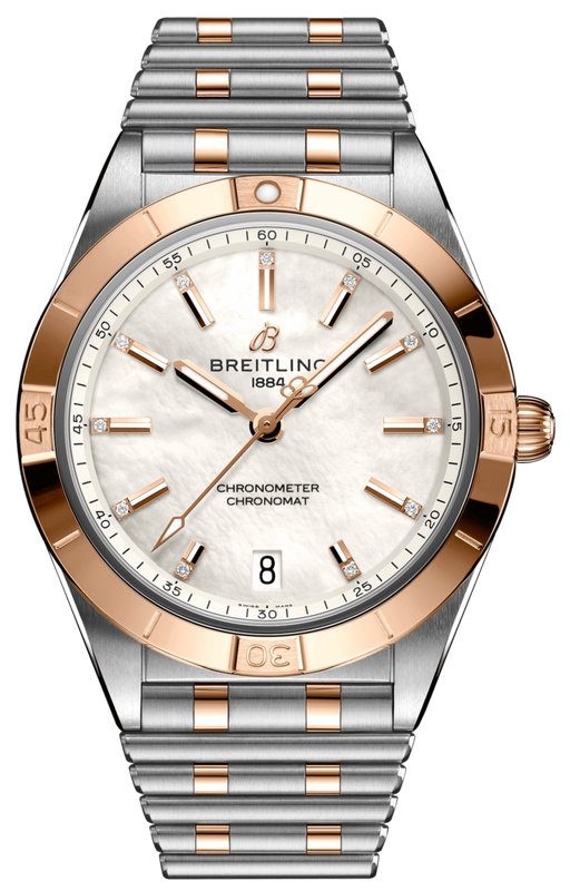 Breitling Chronomat 36 Mother of Pearl Dial Two Tone Steel Strap Watch for Women - U10380101A2U1