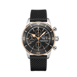 Breitling Superocean Heritage Chronograph 44 Black Dial Black Mesh Bracelet Watch for Men - U13313121B1S1