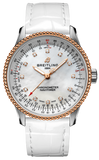 Breitling Navitimer Automatic 35 U17395211A1P3 Women's Watch – Mother of Pearl Dial with White Leather Strap