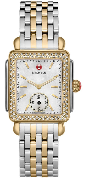 Michele Deco Silver Dial Two Tone Steel Strap Watch For Women - MWW06V000023