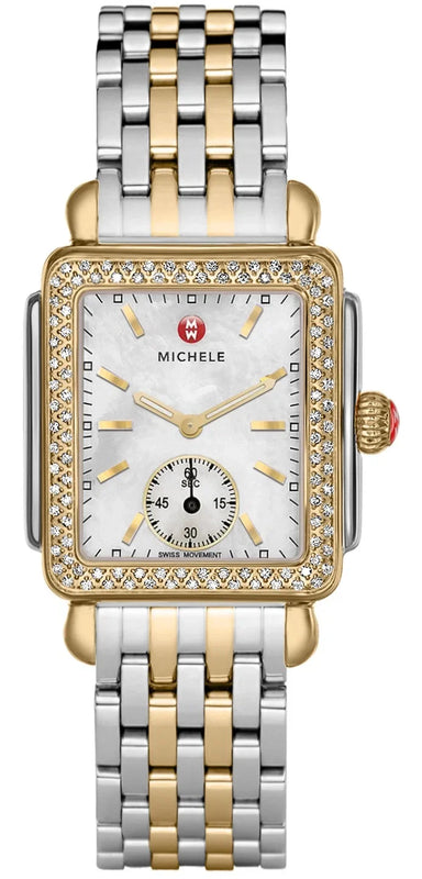 Michele Deco Silver Dial Two Tone Steel Strap Watch For Women - MWW06V000023