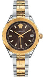 Versace V12040015 Hellenyium Women's Watch – Brown Dial & Two-Tone Steel Strap