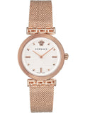 Versace VELW00620 Meander Women's Watch – White Dial & Rose Gold Mesh Bracelet