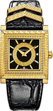 Versace VQF020015 VD-25 Diamonds Quartz Women's Watch – Black Dial & Black Leather Strap