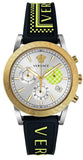 Versace VELT00519 Sport Tech Chronograph Women's Watch – Silver Dial & Black Rubber Strap