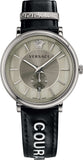 Versace VBQ080017 V-Circle Black Manifesto Courage Quartz Men's Watch – Silver Dial & Black Leather Strap