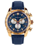 Versace VDB030014 V-Ray Chronograph Men's Watch – Blue Dial & Blue Leather Strap