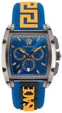 Versace VE6H00323 Iconic Dominus Chronograph Men's Watch – Blue Dial & Blue Rubber Strap