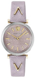 Versace VELS00219 V-Twist Quartz Women's Watch – Purple Dial & Purple Leather Strap