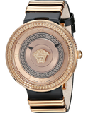 Versace VLC030014 V Metal Icon Quartz Women's Watch – Gold Dial & Black/Gold Strap