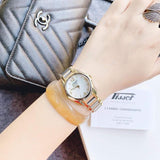 Tissot T Wave Mother of Pearl Dial Two Tone Steel Strap Watch for Women - T023.210.22.117.00