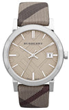 Burberry The City Women's Watch BU9029 with Beige Dial & Chequered Brown Leather Strap