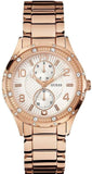 Guess W0442L3 Siren Diamonds Quartz Women's Watch – White Dial & Rose Gold Steel Bracelet