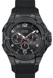 Guess W1254G2 Genesis Men's Watch – Black Dial & Black Silicone Strap with Quartz Movement