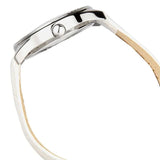Guess Rosette Analog White Dial White Leather Strap Watch For Women - W75043L1