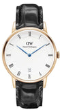 Daniel Wellington DW00100118 Dapper Reading Women's Watch – White Dial & Black Leather Strap