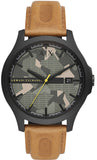 Armani Exchange Hampton AX2412 Men's Chronograph Watch – Striking Green Dial with Brown Leather Strap