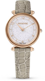 Swarovski 5656899 Crystalline Wonder Women's Watch – Silver Dial & Beige Leather Strap