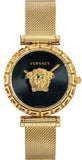 Versace VEDV00519 Palazzo Empire Greca Quartz Women's Watch – Black Dial & Gold Mesh Bracelet
