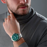 Tag Heuer Aquaracer Calibre 5 Green Dial Silver Steel Strap Watch for Men - WAY201S.BA0927