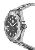 Tag Heuer Aquaracer Quartz Black Dial Silver Steel Strap Watch for Men - WAY1110.BA0928