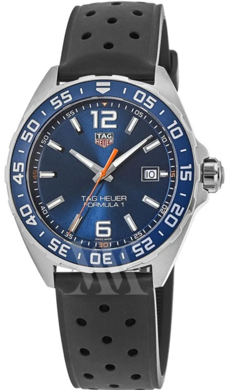 Tag Heuer Formula 1 Chronograph Black Dial Black Rubber Strap Watch for Men - WAZ1010.FT8024
