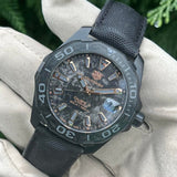 Tag Heuer Aquaracer Calibre 5 Black NATO Strap Carbon Dial Watch for Men - WBD218A.FC6445