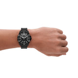 Emporio Armani Diver Chronograph Black Dial Black Steel Strap Watch For Men - AR11363