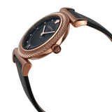 Versace V-Motif Vintage Logo Black Dial Black Leather Strap Watch for Women - VERE00818