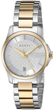 Gucci YA126563 G-Timeless Women's Watch – Silver Dial & Two-Tone Steel Bracelet