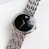 Movado 0606337 Classic Quartz Men's Watch – Black Dial & Silver Steel Strap