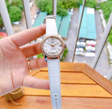 Tissot T108.208.26.117.00 T-Classic Powermatic 80 Women's Watch – Mother of Pearl Silver Dial & White Leather Strap