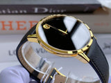 Movado 0607195 Museum Classic Quartz Men's Watch – Black Dial & Black Leather Strap