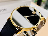 Movado 0607195 Museum Classic Quartz Men's Watch – Black Dial & Black Leather Strap