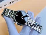 Movado 0606337 Classic Quartz Men's Watch – Black Dial & Silver Steel Strap