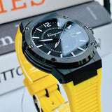 Salvatore Ferragamo F-80 Classic Black Dial Yellow Rubber Strap Watch for Men - SFHY01522