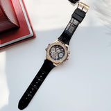 Guess GW0518G2 Momentum Chronograph Men's Watch – Black Dial with Diamonds & Black Silicone Strap