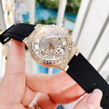 Guess GW0257L1 Moonlight Crystals Women’s Watch – Silver Dial & Black Silicone Strap