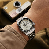 Seiko 5 Sports SKX Automatic Cream Dial Silver Steel Strap Watch For Men - SRPK31K1