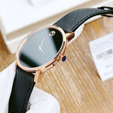 Movado 0607196 Museum Classic Men's Watch – Black Dial & Black Leather Strap