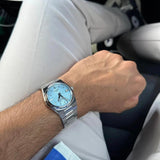 Tissot T137.207.11.351.00 PRX Powermatic 80 Men's Watch – Ice Blue Dial & Silver Steel Strap
