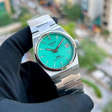 Tissot T137.207.11.091.01 PRX Powermatic 80 Men's Watch – Light Green Dial & Silver Steel Strap