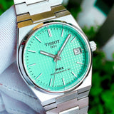 Tissot T137.207.11.091.01 PRX Powermatic 80 Men's Watch – Light Green Dial & Silver Steel Strap