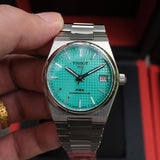 Tissot T137.207.11.091.01 PRX Powermatic 80 Men's Watch – Light Green Dial & Silver Steel Strap