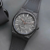 Tissot T137.907.97.201.00 PRX Powermatic 80 Men's Watch – Carbon Black Dial & Black Rubber Strap