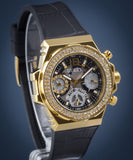 Guess GW0553L4 Fusion Chronograph Women’s Watch – Black Dial & Black Leather Strap