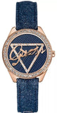 Guess W0456L6 Little Flirt Quartz Women's Watch – Blue Dial & Blue Leather Strap