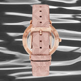Michael Kors Pyper Quartz White Dial Pink Leather Strap Watch For Women - MK2859